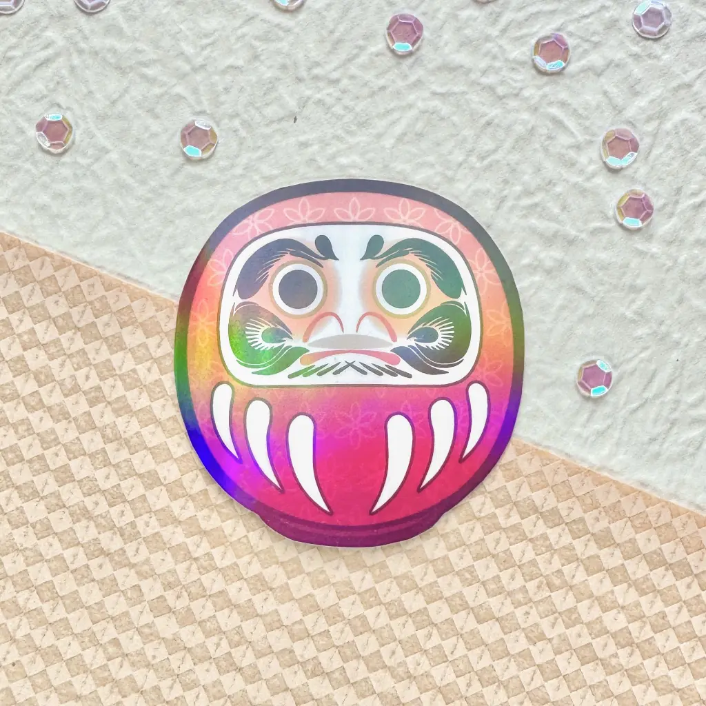 Naklejka daruma czerwona.webp