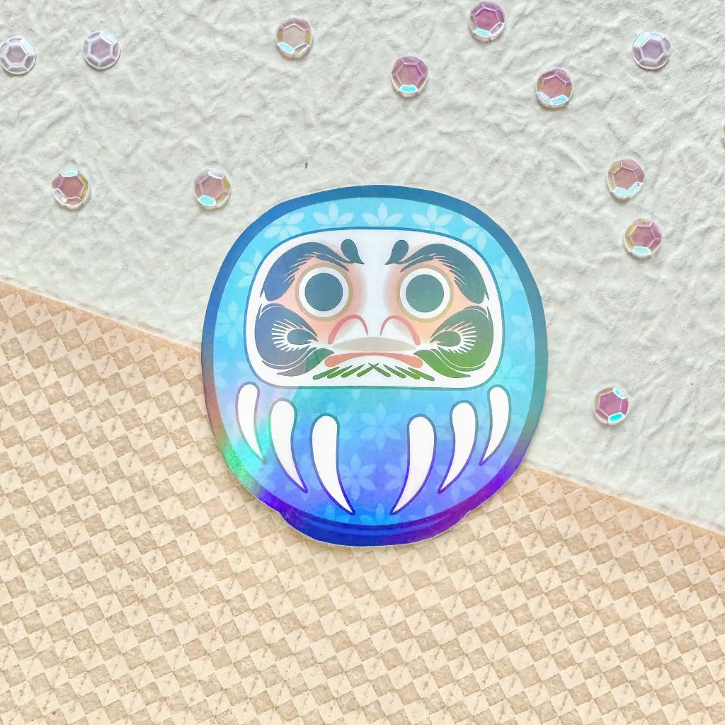 Naklejka daruma niebieska.webp