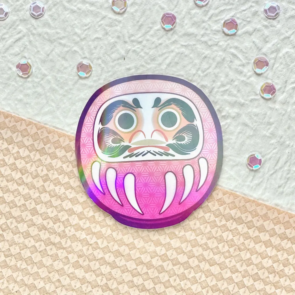 Naklejka daruma różowa.webp