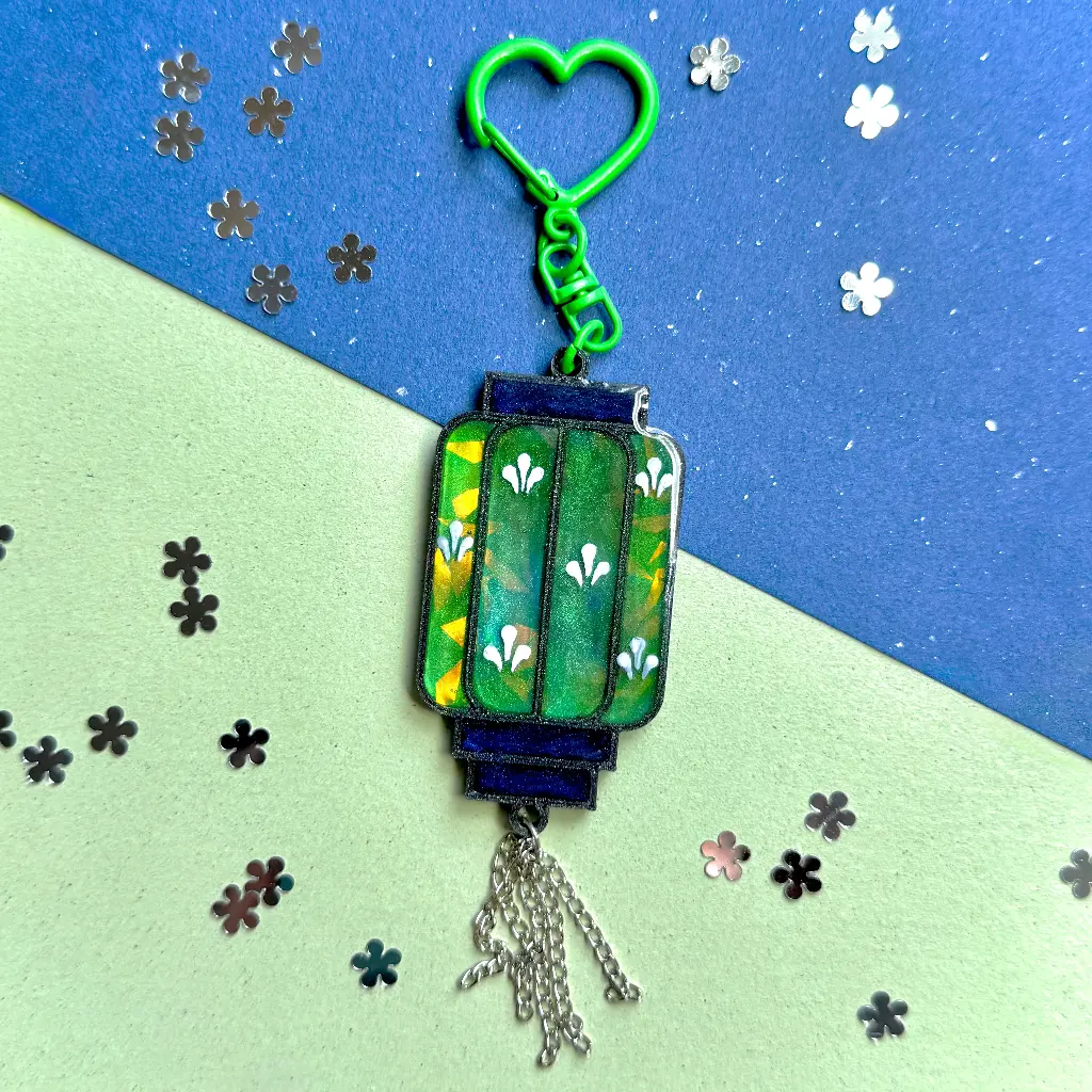 Brelok lampion zielony