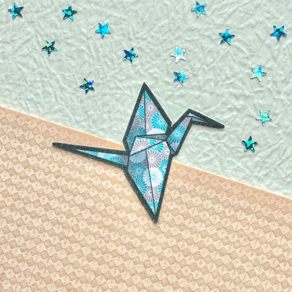 Naklejka żuraw origami