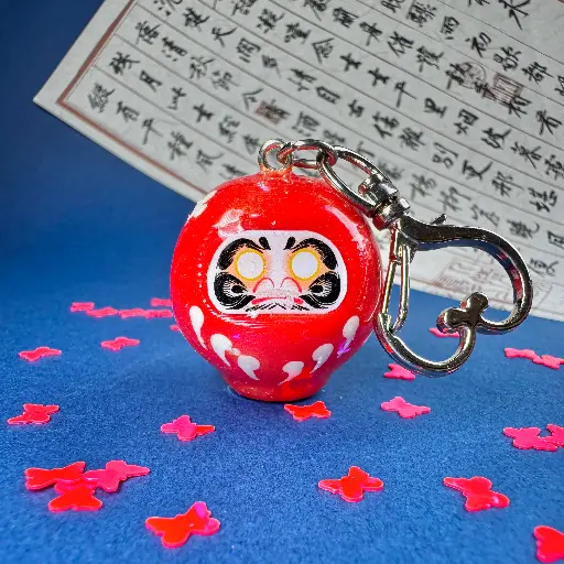 Brelok daruma czerwona